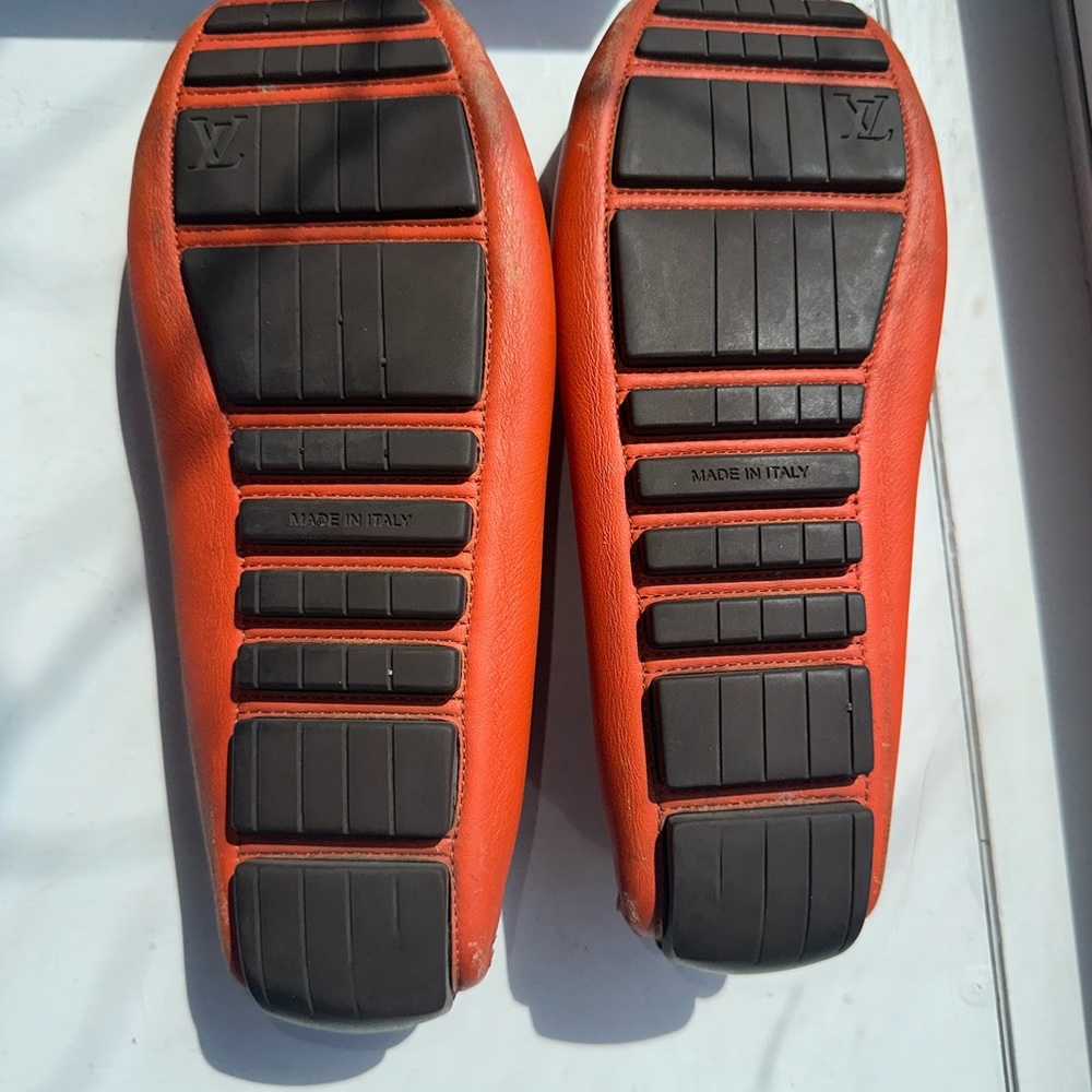 Louis Vuitton Orange Leather Loafers - Size 7 - Picture 11 of 16